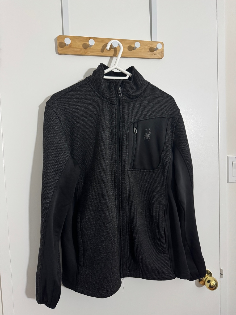 Spyder Men's Black Full-Zip Knit & Soft-Shell Jacket